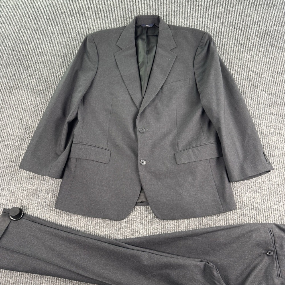 Vintage Brooks Brothers Suit 41 R Gray Wool Stretch 346 Pleated Pants 34x28